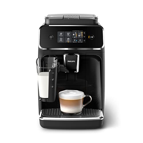 Philips Domestic Appliances 2200 Serie EP2231/40 Kaffeevollautomat, 3 Kaffeespezialitäten (LatteGo Milchsystem) Klavierlack-schwarz/Schwarz, Glossy Black
