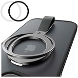 TORRAS Magnetischer Handy-Halter, Ständer, kompatibel mit PopSockets MagSafe-Ring, abnehmbar, für iPhone 15, 14, 13, 12, 11 Pro/Max/Plus/Mini, Samsung Galaxy, Google (schwarz), Ostand-Ring