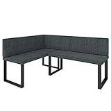 Eckbank Akiko Metal - Eckbankgruppe für Ihrem Esszimmer, Küche modern, Sitzecke, Essecke. Perfekt für Küche, Büro und Rezeption. Solide und Starke Verarbeitung. (INARI 96, 142x196cm Links)