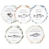 Feinkost Machado Paté 5er Set – Pasteten aus Thunfisch, Lachs, Sardinen, Muschel & Bacalhau (Kabeljau) | Portugiesische Feinkost | Gourmet Aufstriche als Geschenk oder Tapas Highlight