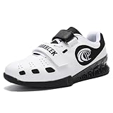 ZHENSI Gewichtheberschuhe Herren, Squat-Deadlift-Sneakers Für Damen Bequeme Powerlifting-Crosstrainer-Schuhe,Weiß,37 EU