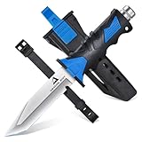 DRAGON RIOT Tauchermesser mit Beinholster, Tanto Messer Outdoor Feststehende, Scharfes Jagdmesser mit Holster, Allzweckmesser Cooles Camping Survival Messer Geschenk für Männer