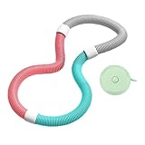 Gralara Gewichteter Fitness Hoop für Erwachsene, Tragbar Und Faltbar, PVC Material, Rosa Grün 1.3kg