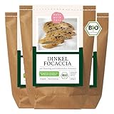 Bio Dinkel Focaccia Backmischung | 100% Dinkelmehl ohne Weizen | natürlich, vegan, ohne Zusatzstoffe | schnell & einfach - Bake with Love (3er Pack)