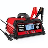 Autobatterie Ladegerät 20A 12V/24V Batterieladegerät Auto Vollautomatisches Intelligentes Erhaltungsladegerät mit LCD-Bildschirm, Ladegeräte für Autobatterien und Motorradbatterie