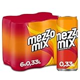 Mezzo Mix - prickelnd-erfrischendes Mischgetränk aus Cola und Orange - Softdrink in stylischen Einweg Dosen (6 x 330 ml)