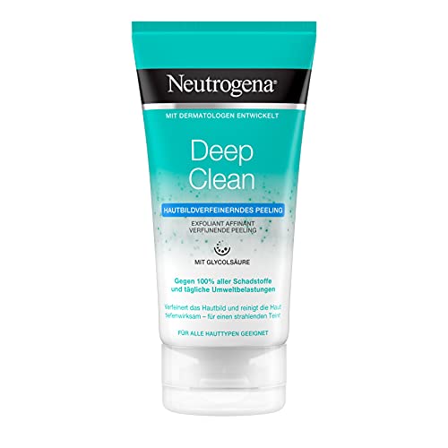 Neutrogena Deep Clean Gesichtsreinigung, Hautbildverfeinerndes Peeling mit Glycolsäure, für jede Haut, 150ml