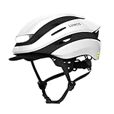 Lumos Ultra Smart-Helm Plus | Fahrradhelm | Vorder- und Rücklicht (LED) | Blinker | Bremslichter | Bluetooth-Verbindung | Erwachsene: Herren, Damen (Jet White, Größe: M-L)