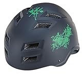 Prophete Fahrradhelm mit LED Licht – Sicherheit & Komfort – Verstellbar 55-58 cm – Schwarz/Grün – Stoßfest & Belüftet – Ideal für Skater& Radfahrer