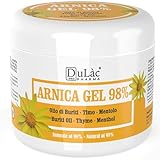 Dulàc - Arnika Gel Extra Stark und Hochkonzentriert (98%) 500 ml, Schnelle Wirkung - Kühl Muskelkater Gel zur Muskelentspannung - Natürliche Formel und Dermatologisch getestet