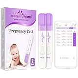 Easy@Home Schwangerschaftstest Frühtest Frühschwangerschaftstest: 2 x Ultra Empfindlich Pregnancy Test 10 mIU/ml - Zuverlässiger Frühtest Schwangerschaft mit hoher Genauigkeit - 2 HCG Test