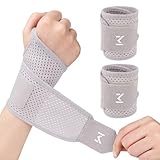 XFSRG Atmungsaktive Handgelenkbandage für Sport und Alltag Verstellbare Handgelenkschoner zur Schmerzlinderung und Unterstützung Karpaltunnel Bandage für Männer und Frauen (Grau)