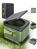 DMTIVMG Campingtoilette Mobile Kompakte Toilette 30 L Ltr mit max.Tragkraft bis 150kg recycelt Kunststoff PP 30x31.5x27CM Faltbar Toiletten für Outdoor Camping, Notfall, Zelten
