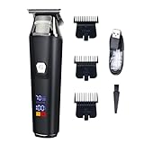 Elektrische Haarschneidemaschine für den Haushalt, digitales Display, elektrische Haarschneidemaschine, schnurloses Rasierer-Set, kabelloser Komfort, wasserdichte Konstruktion, 4,2 x 15 cm, für