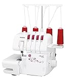 Brother M343D Overlock-Nähmaschine, Weiß/Rot, 29 x 34 x 30 cm