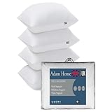 Adam Home Kissen 4er-Pack (80x80cm) kopfkissen in Hotelqualität, Seitenschläfer-Pillows for Sleeping, schnell zurückfedernde, staubdichte, hochwertig gefüllte Pillow