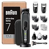 Braun All-In-One Bartpflege Bodygroomer Set, 17-in-1 Barttrimmer/Bartschneider, Nasenhaartrimmer, Trimmer/Haarschneider Herren, Haarschneidemaschine, 100 Min. kabellose Laufzeit, MGK7491