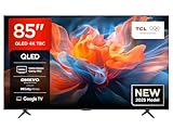 TCL 85T8C 85“ QLED 4K HDR Ultra HD Fernseher, Smart TV mithilfe von Google TV (Dolby Vision & Atmos, 144Hz Motion Clarity Pro, FreeSync, Onkyo 2.1 Sound, Sprachsteuerung)
