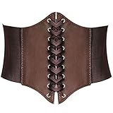 HANERDUN Damen elastischen Gürtel Spitzen-up-Korsett Taille Hüftgurt Drei Größen S Braun