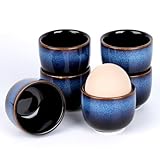 VHUTOU 6 Stück Eierbecher, Eierbecher Camping Eierständer Eierhalter Egg Cup verschiedenen Blau Eier Becher Service Eierständer