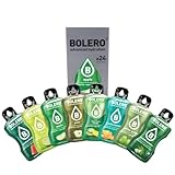 Bolero GREEN FUSION MIX 24x9g | Saftpulver ohne Zucker, gesüßt mit Stevia + Vitamin C | geeignet für Kinder, Sportler und Diabetiker