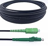 Elfcam® - 25m Gepanzerte Glasfaser-Kabel LC/APC auf SC/APC Simplex Singlemode, 9/125µm OS2, FTTH LWL Patchkabel, Schwarz (25M)