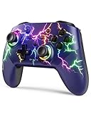 VOYEE Switch Controller kompatibel mit Switch/Lite/OLED/PC/Windows, 1000mAh Ergonomischer kabelloser Pro Controller mit Lightning LED Programmierbares Wake-up Vibration