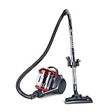 Fakir Trend BL 141 Staubsauger beutellos 700 W, Staubsauger ohne Beutel einstellbare Leistungsfunktion, Zyklonen-Saugsystem mit EPA-Filter, Edelstahl Teleskoprohr & 8m Aktionsradius, Anthrazit/Rot