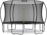 LeJump 366cm Durchmesser Trampolin mit 6 Stangen,Outdoor Trampolin für Fitness und den Garten mit Umlaufendem Sicherheitsnetz und Randabdeckung, für Kinder und Erwachsenen (366 cm / 12 FT) Schwarz