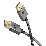 goobay Slim DisplayPort-Kabel, 1 m, bis zu 8K @ 120 Hz oder 4K @ 240 Hz, 40 Gbit/s, Ultra-Slim-Design, Ultrawide-kompatibel, Daisy Chaining, für Bildschirm oder Beamer, schwarz 77444
