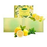 Lemon Basil Naturseife mit Sheabutter, Erfrischende Handgemachte Seife für Körper und Gesicht, Feuchtigkeitsspendend, Tägliche Reinigung (2)