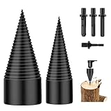 Bohrkegel Holzspalter 45mm+32mm mit 4pcs Bohrgriffe, Holzspalters Schraube Kegel, Brennholzspalter-Bohrer, Spiralbohrer Kegelspalter, Holzspalter Schraube Kegel für den Haushalt