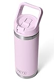 YETI Rambler C Straw Bottle, Stainless Steel Vacuum Insulated Bottle with Straw Cap, Cherry Blossom, 510.3 g (532ml)