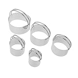KICHOUSE 5 Stück Mousse-Kreis-Set Ausstechform Kekse Tortenring Teigschneider Plätzchen Dessert-Mousse-Formen Mousse-Kuchenformen Backwerkzeuge Rostfreier Stahl Silver