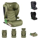 Kikkaboo Kindersitz i-Travel, i-Size (100-150 cm) Isofix, Kopfstütze verstellbar, Farbe:hellgrün