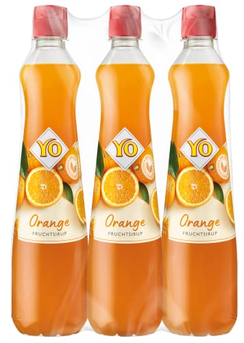 YO Sirup Orange (6 x 700 ml) – 1x Flasche ergibt bis zu 6 Liter Fertiggetränk – ohne Süßungsmittel, Farb- & Konservierungsstoffe, vegan
