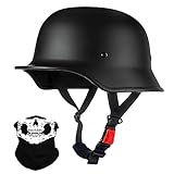 Jethelm Deutsche Motorrad Halbhelme mit ECE, Jethelm Retro, Chopper Helm, Scooter-Helm, Fahrradhelm, für Erwachsene und Jugendliche, Unisex, M~XXL 57~64CM