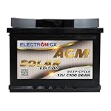 AGM Solarbatterie 12V 80Ah – Wartungsfreier Akku für Wohnwagen, Wohnmobil, Mover, Boot & Off-Grid Solarsysteme – Versorgungsbatterie Deep Cycle Solar Edition