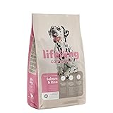 Amazon-Marke: Lifelong - Hundefutter für ausgewachsene Hunde (Adult) aller Rassen, Fein zubereitetes Trockenfutter mit Lachs und Reis, 5 kg (1er-Pack)