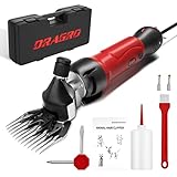 Dragro Schafschere 500W, Professionelle elektrische Schafschere, Viehpflege-Set, 6-stufige elektrische Hochleistungsschere für Tiere mit dickem Fell,Schafe Alpakas Ziegen