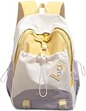 Rucksack Schule für Teenager Mädchen, School Bag Wasserdicht Schulrucksack Mädchen Schultasche 14 Zoll Laptop Rucksack Kinderrucksack Schulranzen (Gelb)