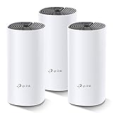 TP-Link Deco M4 Mesh WLAN Set (3er Pack), AC1200 Dual Band Router & Repeater, 2x Gigabit Ports für jede Einheit, empfohlen für Häuser mit 3-5 Schlafzimmern, Umfassender Jugendschutz