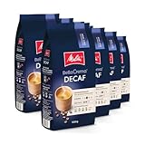 Melitta BellaCrema Decaf Ganze Kaffee-Bohnen entkoffeiniert 8 x 1kg, ungemahlen, Kaffeebohnen für Kaffee-Vollautomat, koffeinfrei, milde Röstung, geröstet in Deutschland, Stärke 3