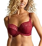 Panache Damen Envy Bügel-BH Balconette-Stretch Spitze | volle Abdeckung, stützender Lift & Komfort für große Brust, Sparkling Cherry, 80FF