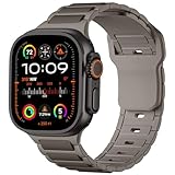 Dirrelo Sportarmband Kompatibel mit Apple Watch Ultra Armband Ultra 2 49mm 46mm 44mm 45mm 42mm Herren, Weich Silikon Sport Wasserdicht Band für iWatch Series 10 9 8 7 SE 6 5 4 3 2 1,ArmyGreen/Schwarz