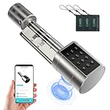 vapourd Smart Wasserdichtes Elektronisches Türschloss Haustür mit Fingerabdruck, Pin Code, App und IC-Karte, Geeignet für Türen von 75-100mm Dicke