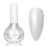 Nagellack Weiß Pearl, Weiß Pearlescent Nagellack Schimmer, Shine Nail Polish Langanhaltender Schnelltrocknender, Ohne UV Lampe für Anfänger DIY Nail Art, 12ML