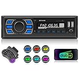 DAB/DAB+ 1Din Autoradio Bluetooth Freisprecheinrichtung, Hikity Auto MP3 Player Unterstützung für das Aufladen von Mobiltelefonen FM Radio mit USB AUX TF