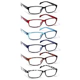 COJWIS Lesebrille 6 Pack herren und Damen Qualität Feder Scharnier Blaulichtfilter Leser Brille(6 Farbe Mischen-2, 1.50)