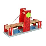 Hohopeti Holzbrücke für Holzeisenbahn Kompatible Zugstrecke mit Aufziehfunktion Kinderfreundlich Einfache Montage Kreatives Ab Jahren Ergänzung für Eisenbahnsets
